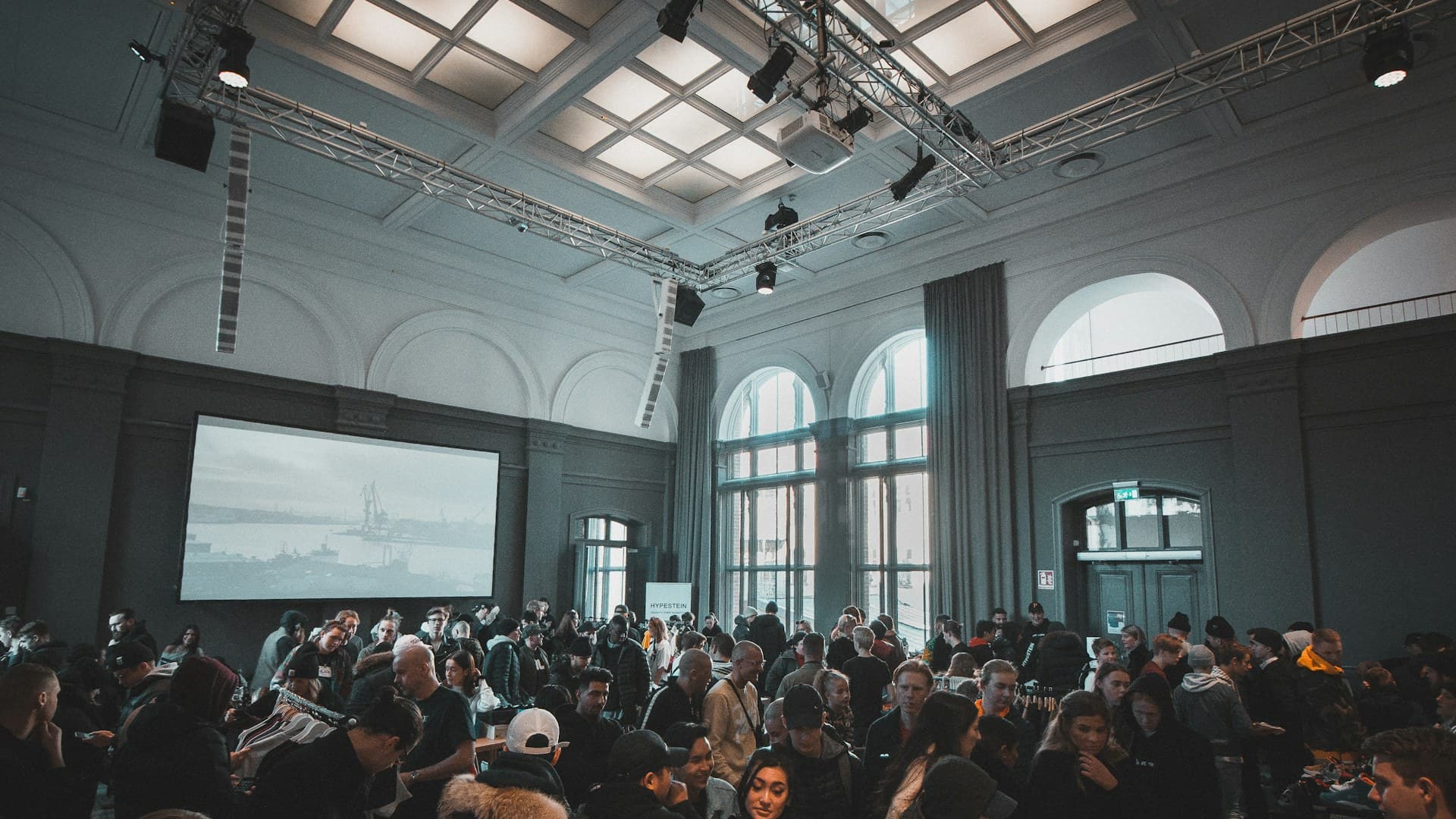 Audience in a bright conference hall